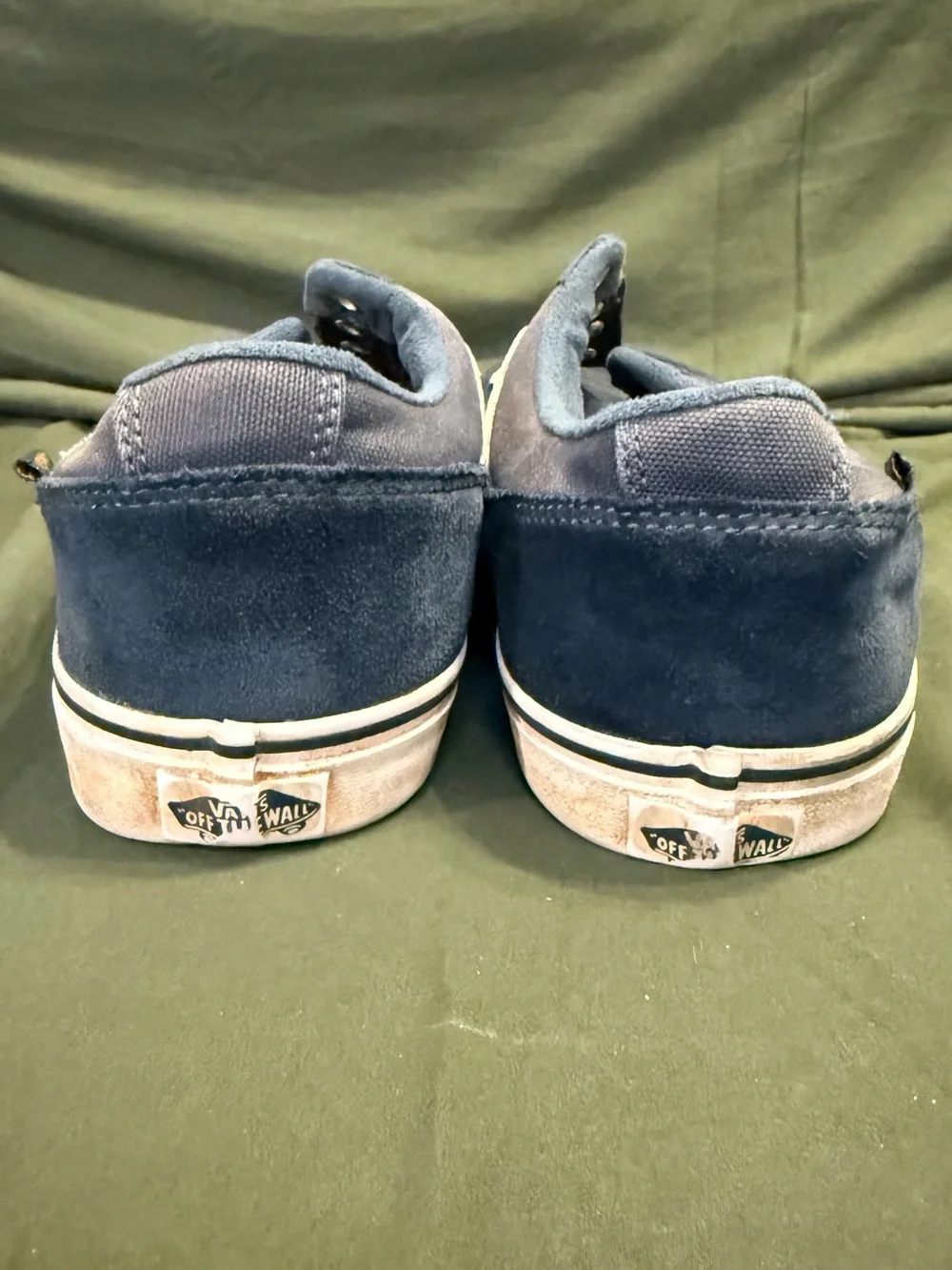 Vans Navy and White Low-Top Skate Sneakers